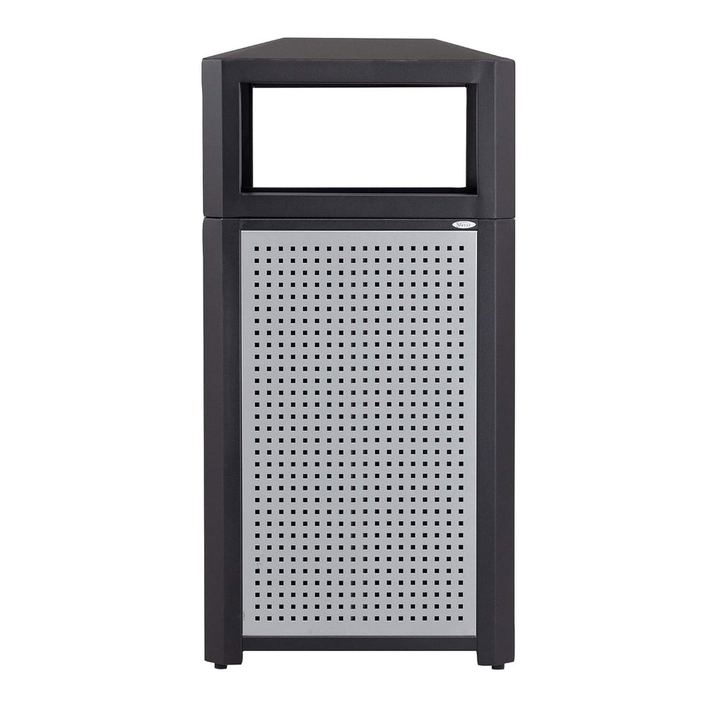 Safco Evos Steel Trash Can, 38 Gallons, Indoor and Outdoor Use, Commercial Garbage Can with Plastic Liner
