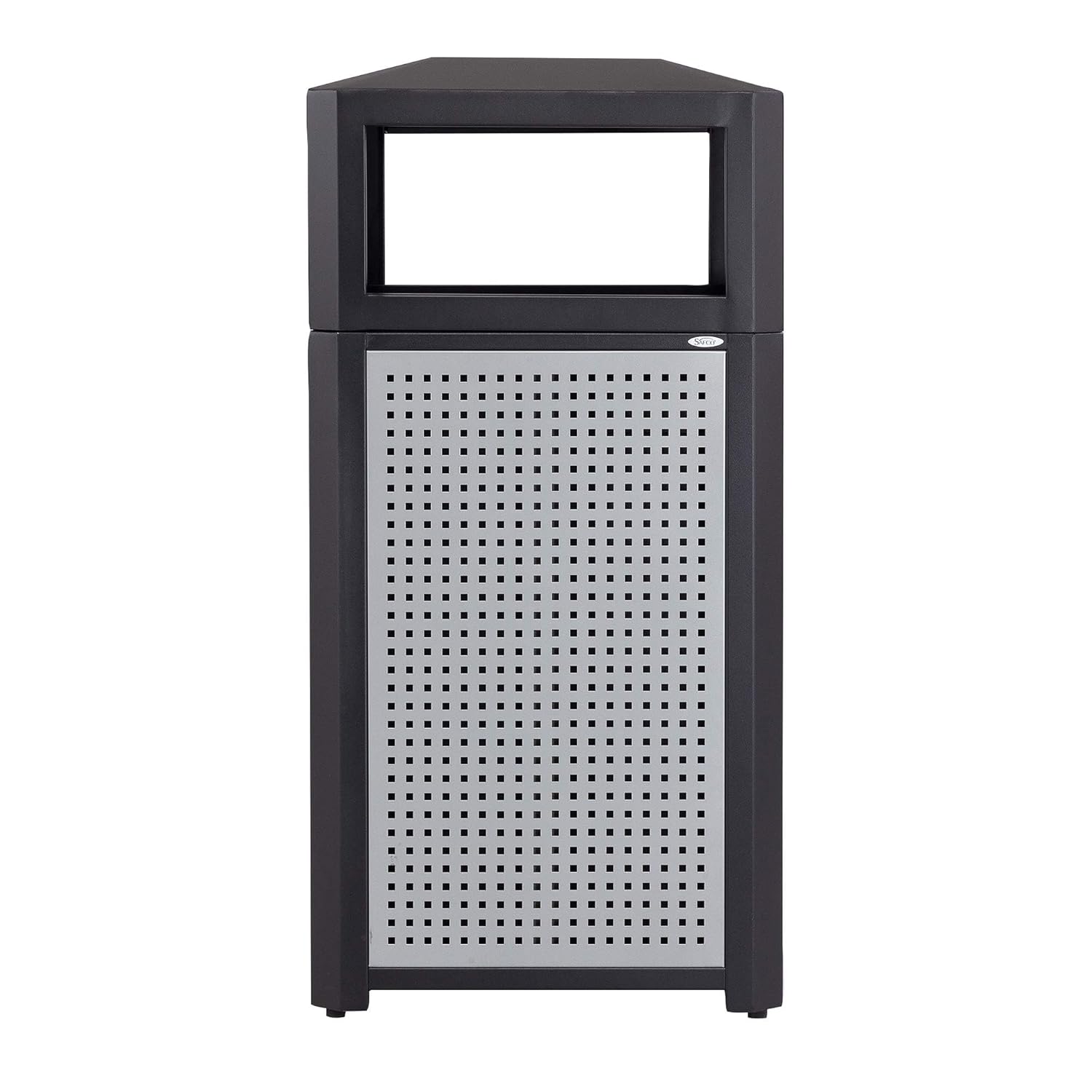 Safco Evos Steel Trash Can, 38 Gallons, Indoor and Outdoor Use, Commercial Garbage Can with Plastic Liner