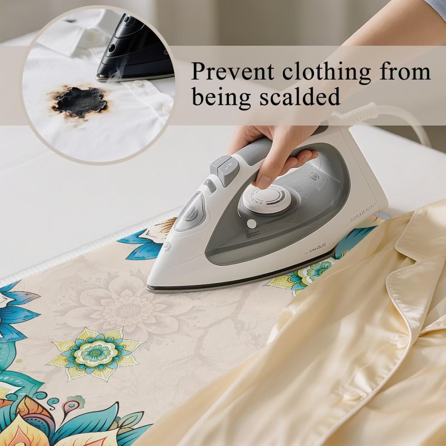 Bohemian Folding Ironing Mat Heat and Steam Resistant Dragonfly Ironing Pad 32 x 16 Inch Foldable Iron Mat for Table Top Washer,Dryer,Large Iron Board Mats Irons Pad
