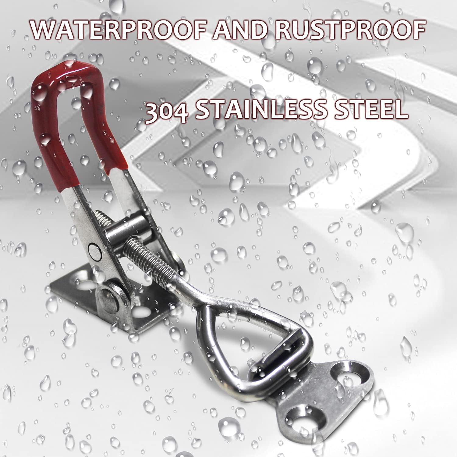 CUKAYO 4pcs Toggle Latch Clamp, 304 Stainless Steel Pull Hasp Latches, Quick Release Hand Tool Toggle Clamp for Smoker Lid Jig,Case Trunk,220Lbs Holding Capacity