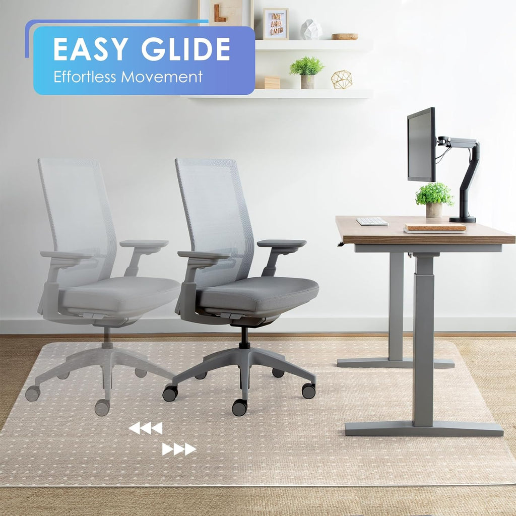 Vicwe Large Office Chair Mat for Carpeted Floors，60"X48" Rectangle Desk Chair Mats with Studs for Low and No Pile Carpeted Floors, Easy Glide Computer Desk Chair Mat for Home & Offices