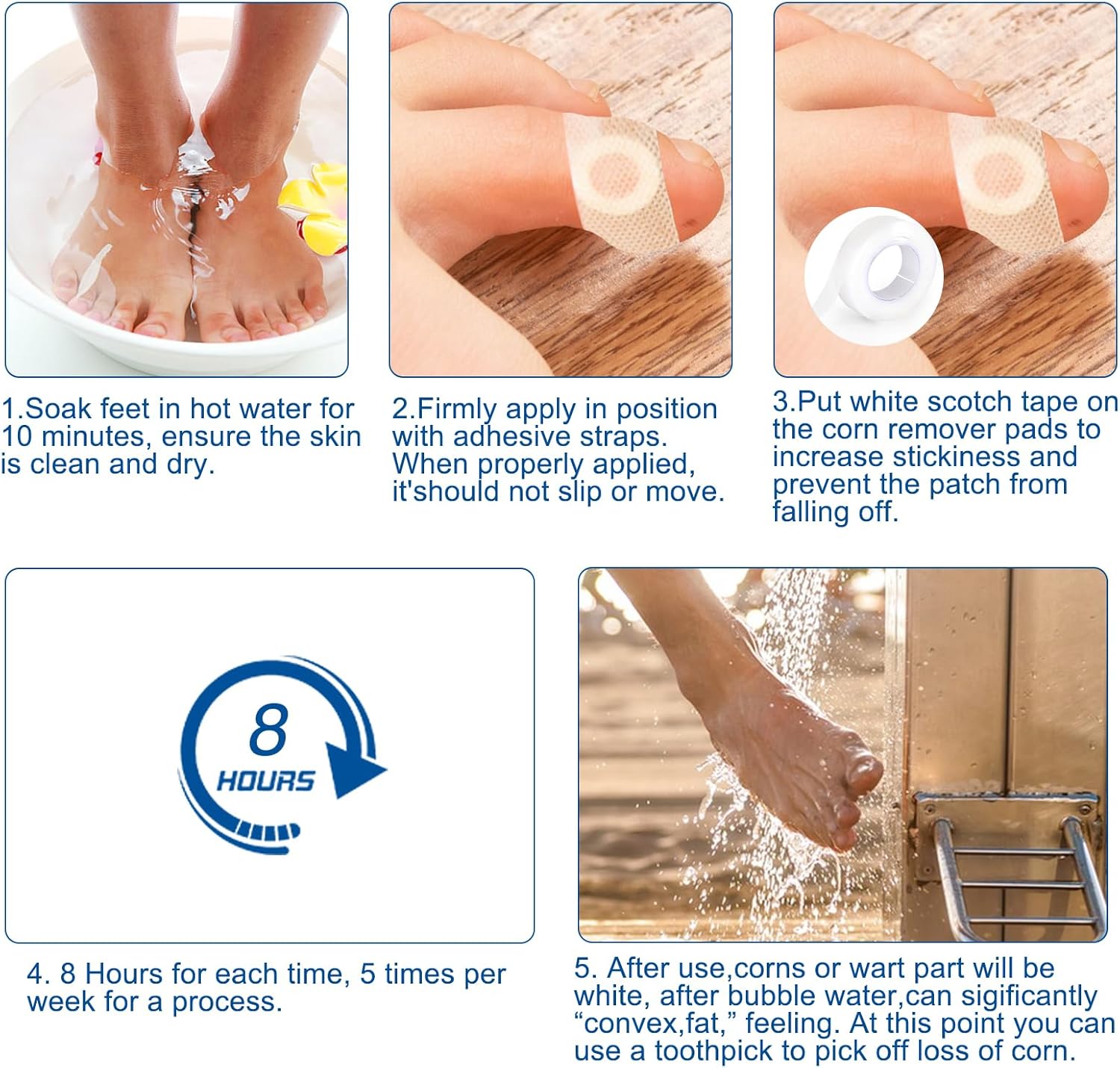 24 Count Corn Removal Pads for Feet and Toe, Corn Feet Remover for Feet Extra Strength, Callous Remover