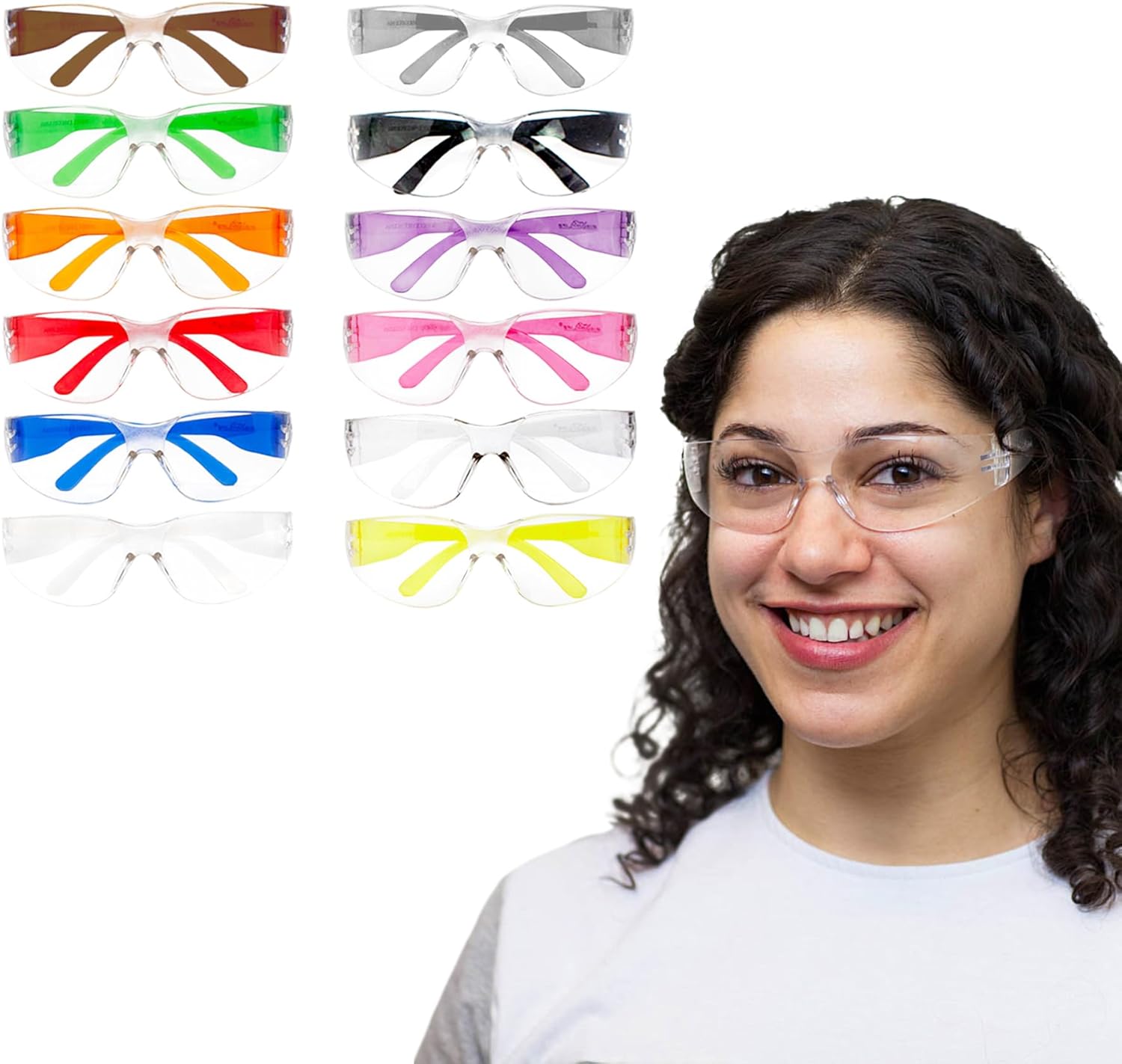 SAFE HANDLER Hyline Anti-Fog Color Safety Glasses Variety, Impact Resistant, Polycarbonate, Anti-Scratch