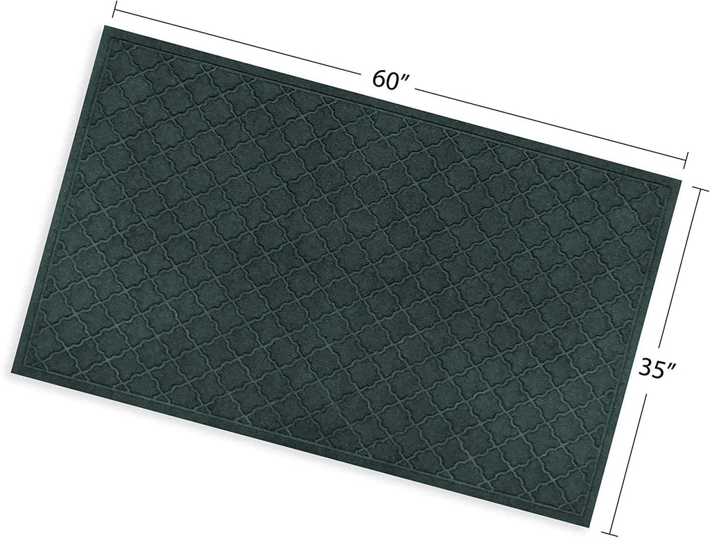WaterHog Heavy Duty Doorway Mat, 3' x 5', Made in USA, Durable & Skid-Resistant Entryway Mat, Water-Trapping, Indoor/Outdoor Decorative Floor Covering, Cordova Collection, Evergreen