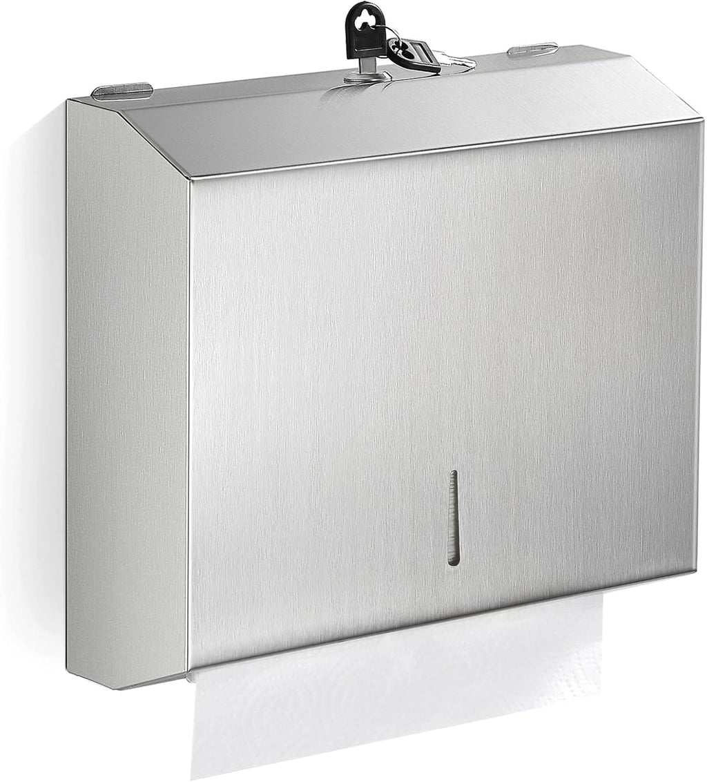 Paper Towel Dispenser Wall Mount Commercial, C Fold Multifold Hand Paper Towel Dispenser, Stainless Steel Tissue Holder
