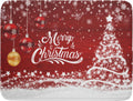 Merry Christmas Dish Drying Mat for Kitchen Counter Winter Snowflake Pine Fast Absorbent Red Drying Mat 16x18 Inch Xmas Jingle Bells Decoration Dishes Pad Dish Drainer Rack Mats Holiday Decor