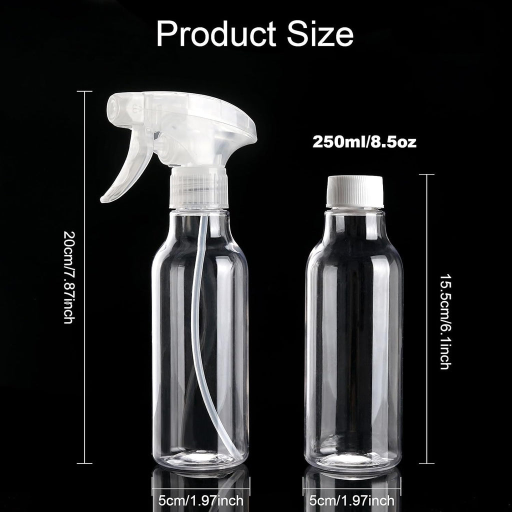 Cosywell 4 Pack Plastic Spray Bottles 8.8oz/260ml Empty Spray Bottle for Cleaning Mist/Stream Heavy Duty Water Spraying Bottle for Cooking Solutions Essential Oils Hair Care(Green Pink Purple White)
