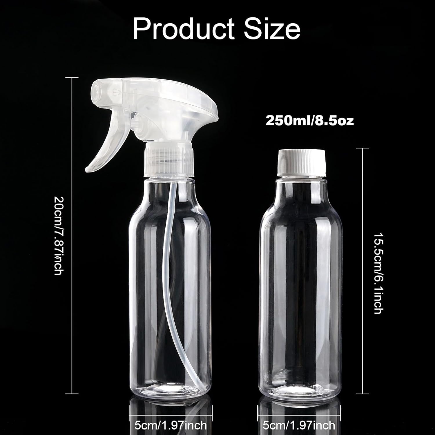 Cosywell 4 Pack Plastic Spray Bottles 8.8oz/260ml Empty Spray Bottle for Cleaning Mist/Stream Heavy Duty Water Spraying Bottle for Cooking Solutions Essential Oils Hair Care(Green Pink Purple White)