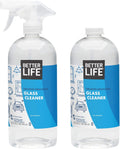 Better Life Glass Cleaner, Streak-free Window Cleaner, Surface Cleaning Spray, Mirror, Screen and Shower Door Cleaner, Removes Fingerprints, Dust, Dirt, Unscented, 32 Oz, Pack of 2