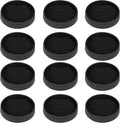 Non Slip Furniture Pads, 2.5” Round Rubber Caster Cups, 12 Pcs Furniture Coasters, Anti-Slip Gripper, Anti Slide Furnitures Feet Floor Protectors for Bed Couch Stoppers - Black