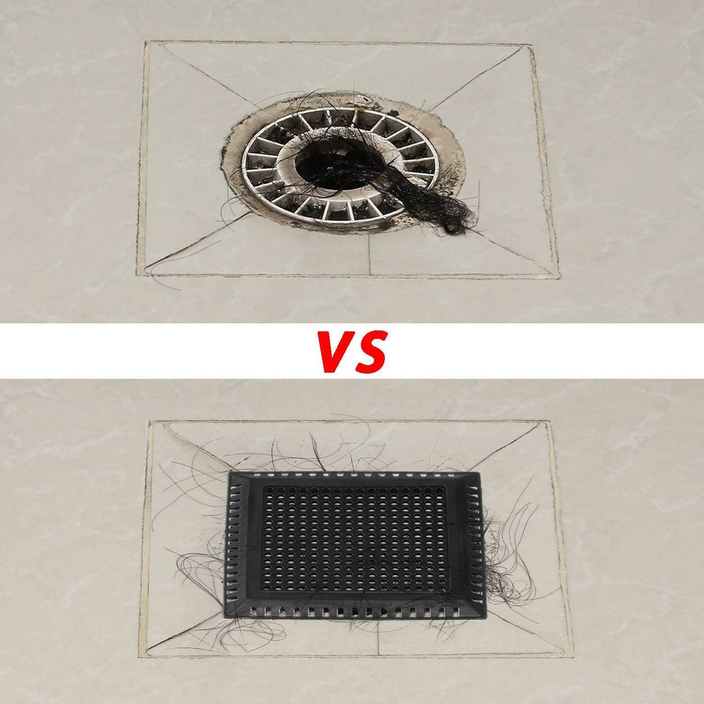 Hair Catcher/Drain Strainer/Shower Drain Cover for Bathroom Floor Drain, Stainless Steel and Silicone (4inch, Matte Black)