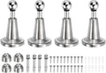 uxcell 4Pcs Magnetic Door Stopper, 304 Stainless Steel Magnetic Door Stop Catch, Soft-Catch Brushed Nickel Hold Door Open Wall Mount for Bottom of Door, Silver