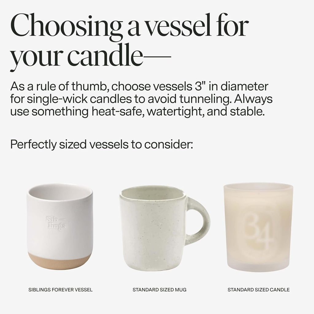 Siblings Candle Making Kit | DIY Coconut-Soy Wax Candle Kit with Wooden Wick | Scent No 07: Ginger, Pink Grapefruit, Rhubarb | Clean, Non-Toxic, Reusable, 60 Hr Burn