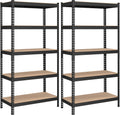 SONGMICS 5-Tier Storage Shelves, Load 2310 lb, Set of 2 Garage Storage, Boltless Assembly, Adjustable Shelving Unit, 17.7 x 35.4 x 70.9 Inches, for Study Shed Basement, Black UGLR450B02