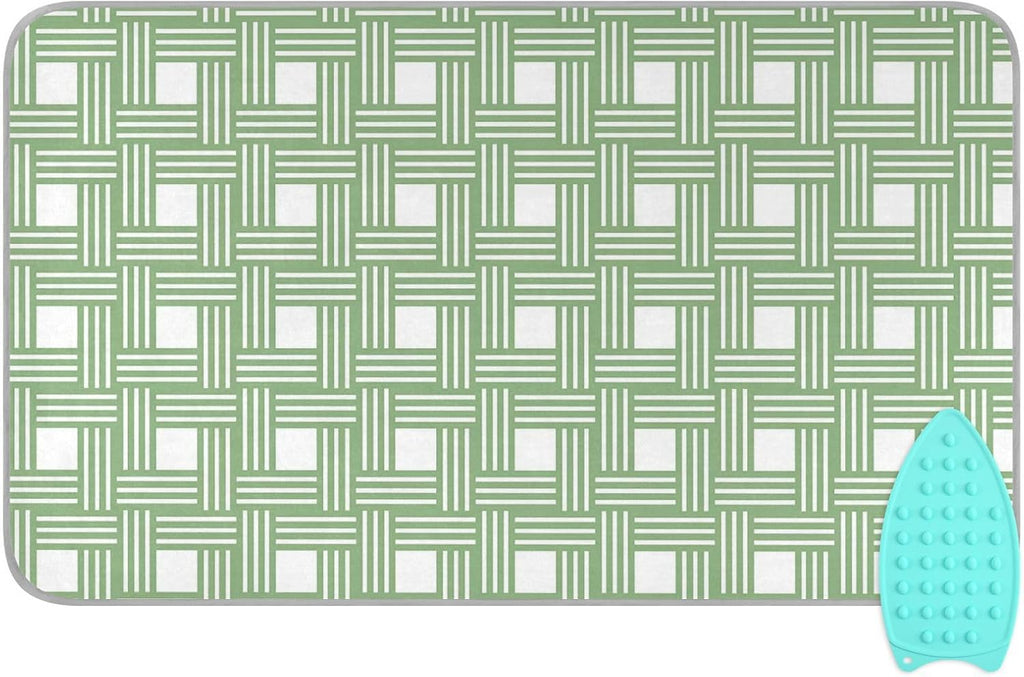 Ironing Mat for Table top Portable Ironing Pad Blanket for Washer Dryer Countertop Travel Green Abstract