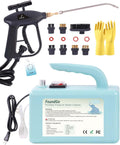 FoundGo 1700W Tankless Handheld Steam Cleaner with 7 Brushes 20s Heating to 239℉ Pressurized Portable Steam Cleaner, Cleaning Home/Kitchen/Car & More-Blue