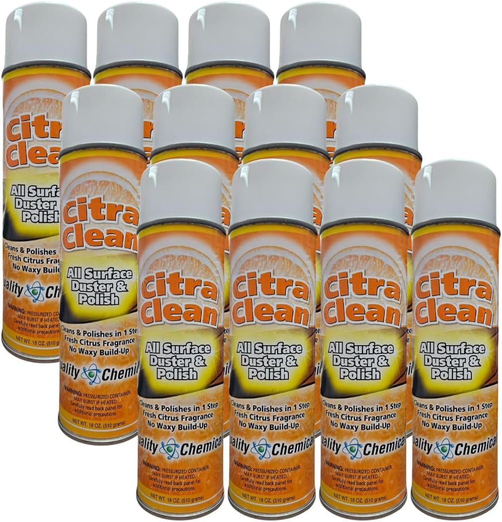 Quality Chemical Citra Clean aerosol - All Surface Cleaner, Duster & Polish and Protectant, Concentrated Citrus-Scented Formula for Deep Cleaning and Degreasing - Citrus Cleaner - 18 oz (Pack of 12)