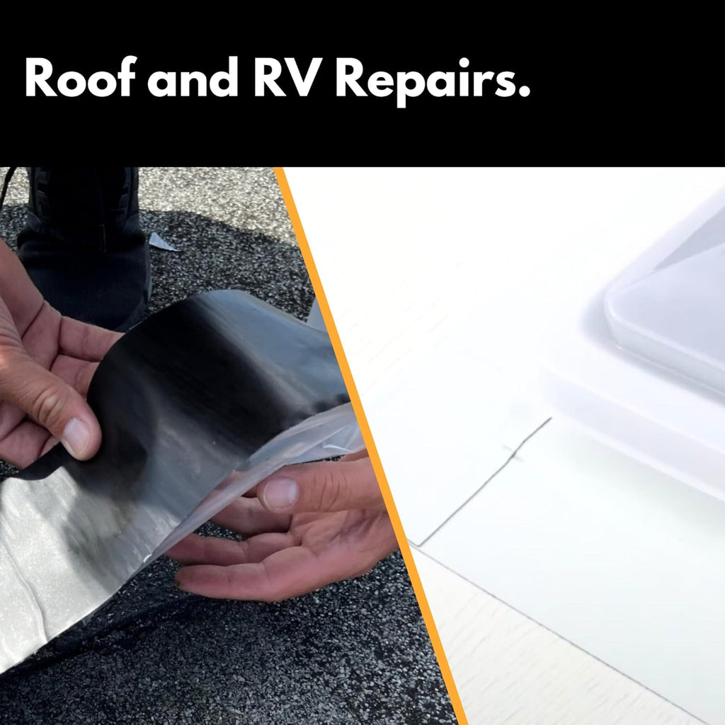 HSS Sealant Tape with MicroSealant - Waterproof Commercial Roofing Tape for Roof and RV Repair - UV- & Weatherproof (Gray, 4 inch x 50 feet)