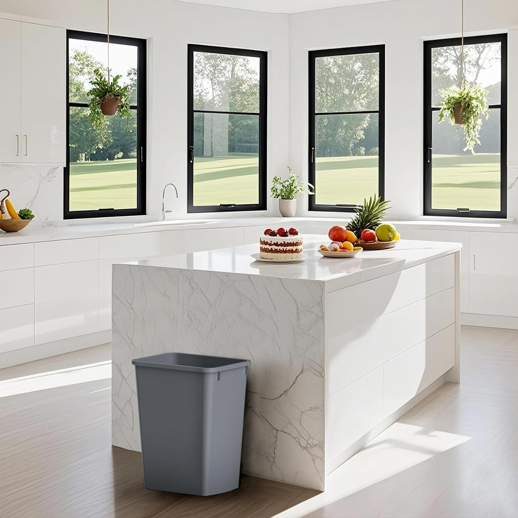 ROOMTEC 35QT Kitchen Trash Can, Lightweight and Sturdy Slim Trash Can, Wastebaskets for Office, Workspace, Kitchen, Bathroom, Easy to Clean, 1 Pack
