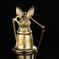 Antique Rabbit Candle Snuffer - Vintage Gunmetal Finish with Spectacle Chain, Flame Extinguisher Tool & Home Decor Gift for Candle Lovers (8cm x 19cm)