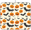 Halloween Black Bat Dish Drying Mat for Kitchen Countertop 16x18 Spooky Evil Pumpkin Lantern Small Drying Mat Reusable Quick Dry Dish Sink Mats Easy Clean Decorative Essentials