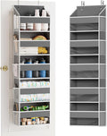 SpaceAid 1 Pack Over The Door Organizer with 5 Large Pockets and 10 Mesh Side Pockets, 5 Layers Door Organizer Hanging with Clear Window for Bedroom, Bathroom, Pantry and Nursery, Gray