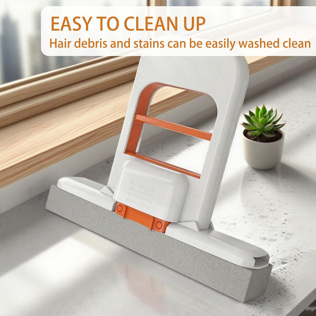 Foldable Mini Desktop Mop – Portable Handheld Duster & Cleaner for Desk, Bathroom, Glass | Reusable Microfiber Pad, Lightweight & Compact for Travel, Office, Home