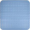 ENKOSI Extra Large Square Non Slip Shower Mat - 31 x 31-inch XL Bathroom Shower Mat - Square Shower Matts for Shower Stall Floors | Secure Suction Cups and Drain Holes (31x31 Light Blue)