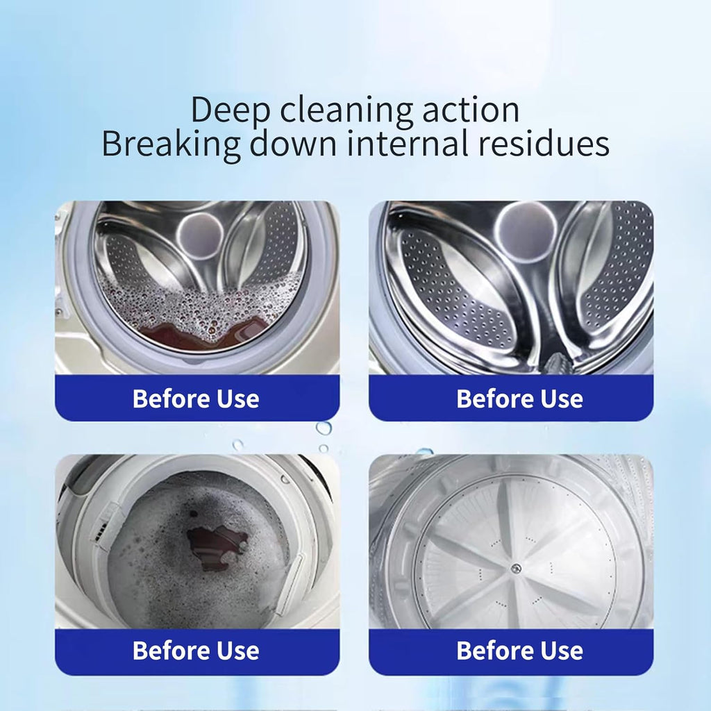 Washing Machine Cleaner Tablets - 24 Tabs (2x12 Pack), 1 Year Supply Deep Cleaning for HE Front Load & Top Load Washers, Septic Safe Eco-Friendly Deodorizer for Drum and Tub Seal