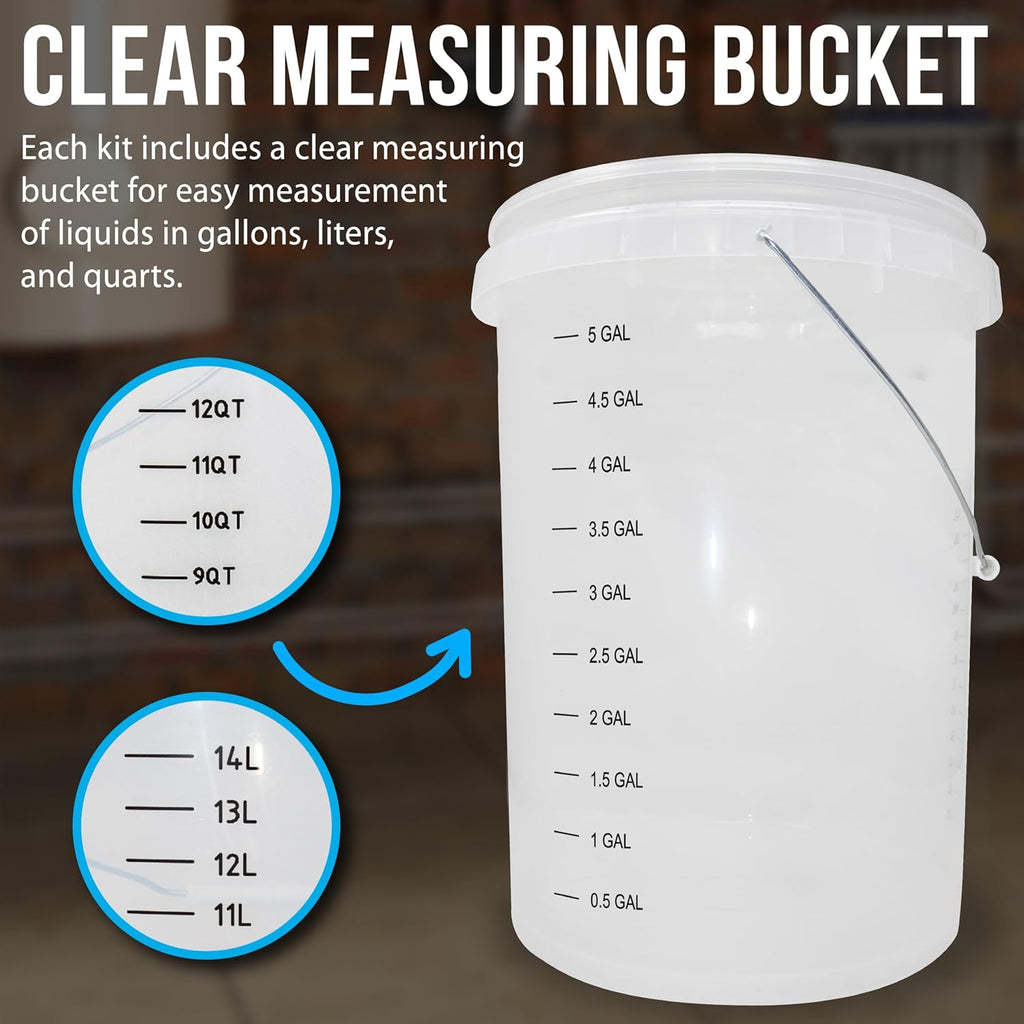DrainX Tankless Water Heater Flushing Kit Includes Pump, Hoses, 5-Gallon Bucket, Concentrated Vinegar, and Replacement Filter for Rinnai Systems