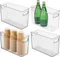 iDesign Tall Plastic Storage Bin with Handles for Fridge or Freezer - Set of 4 - Clear - Made in USA