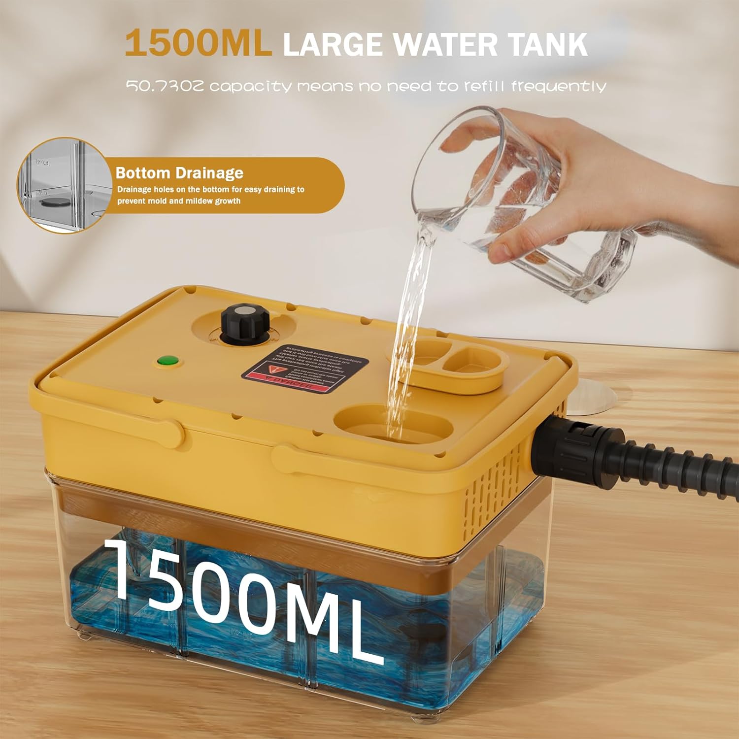 Handheld Steam Cleaner 2500W,10s Fast Heat-Up & 50.73OZ Large Tank,Pressurized Portable Steamer with 9 Accessories for Home,Car,Kitchen,Bathroom,Floors,Grout,Tile,Upholstery