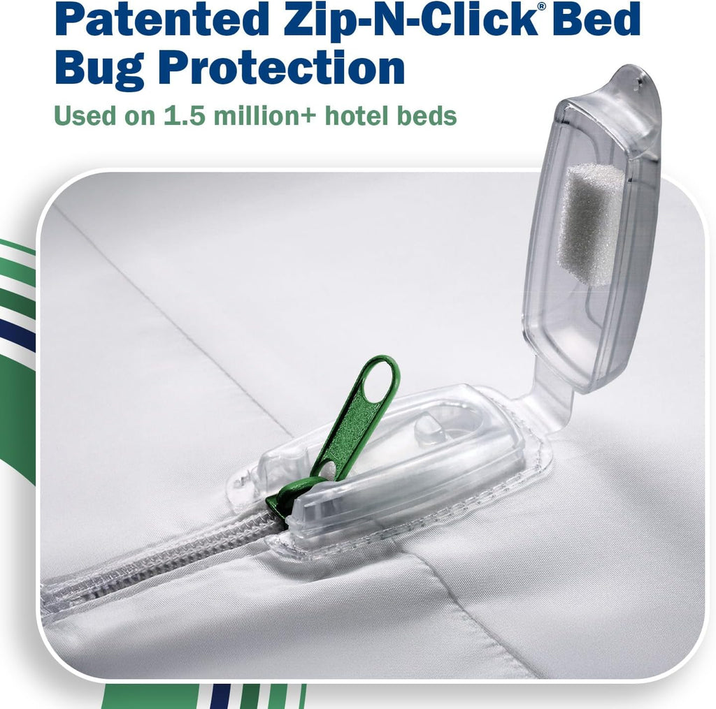CleanRest Pro Mattress Protector Encasement, MicroPlush Fabric, Ultimate Sleep Surface Protection with Patented MicronOne Technology, Zip-N-Click Security, EZ-Fit, Waterproof (King)