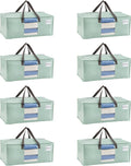 VENO 8 Pack Moving Bags for College, Heavy-Duty Storage Totes, Moving Boxes and Wardrobe Packing Supplies Alternative - Extra Large Durable Laundry Bags for Clothes (Shiny Light Green, 8 Pack)