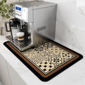 AMOAMI Coffee Mat - Hide Stain Rubber Backed Absorbent Dish Drying Mat for Kitchen Counter - Fits Under Coffee Maker - Khaki 12X19