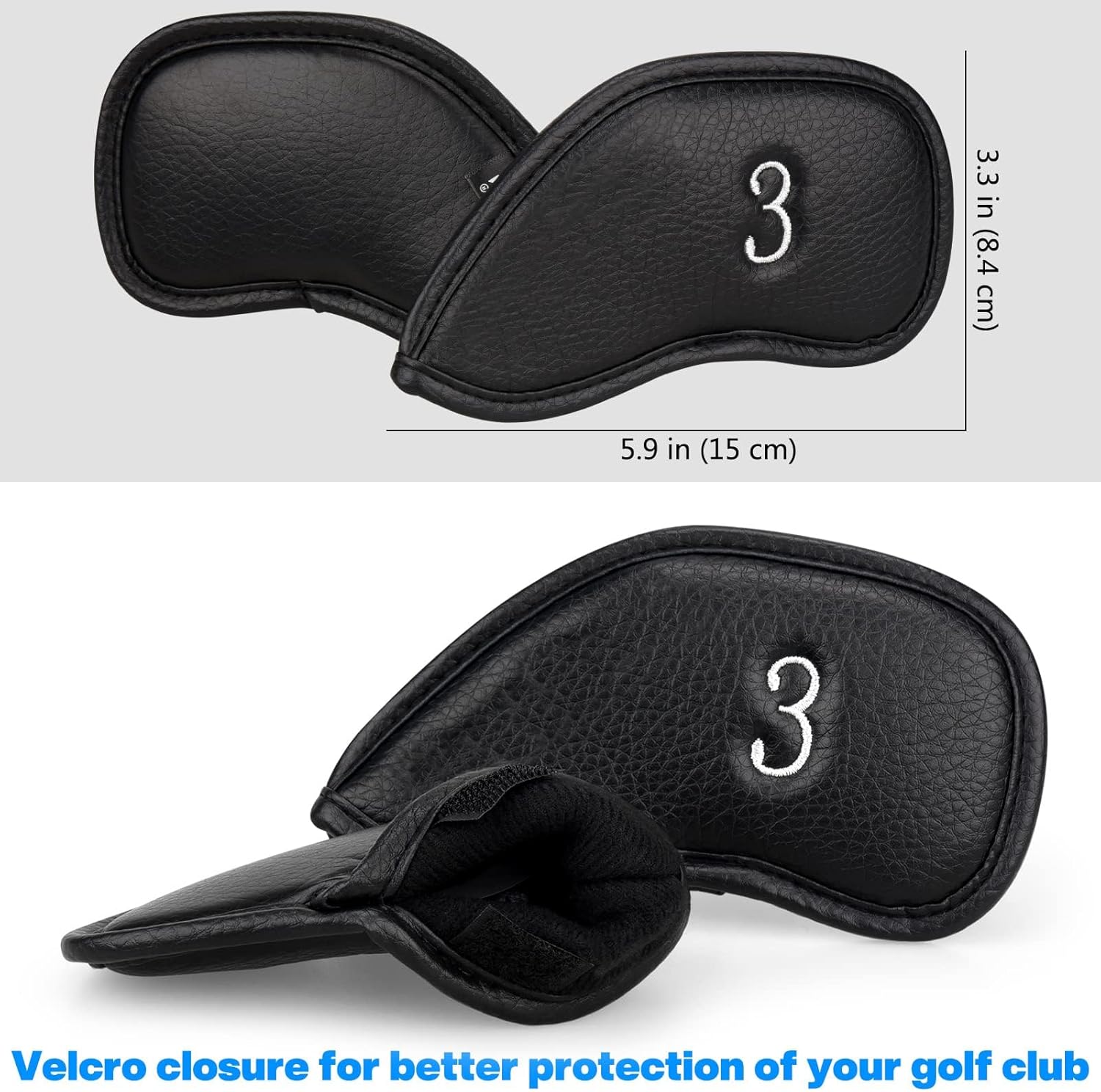 CRAFTSMAN GOLF 12pcs or 1pc Thick Synthetic Leather Golf Iron Head Covers Set Headcover Fit All Brands Callaway Ping Taylormade Cobra Etc. Also Custom Name