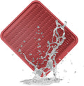 ZLR Silicone Dish Drying Mat for Kitchen Counter, Eco-Friendly Fast Dry Dish Mat, Easy Clean Multi Usage Drying Matt, Heat Resistant Trivet, 16" x 18" XL, Lave Red