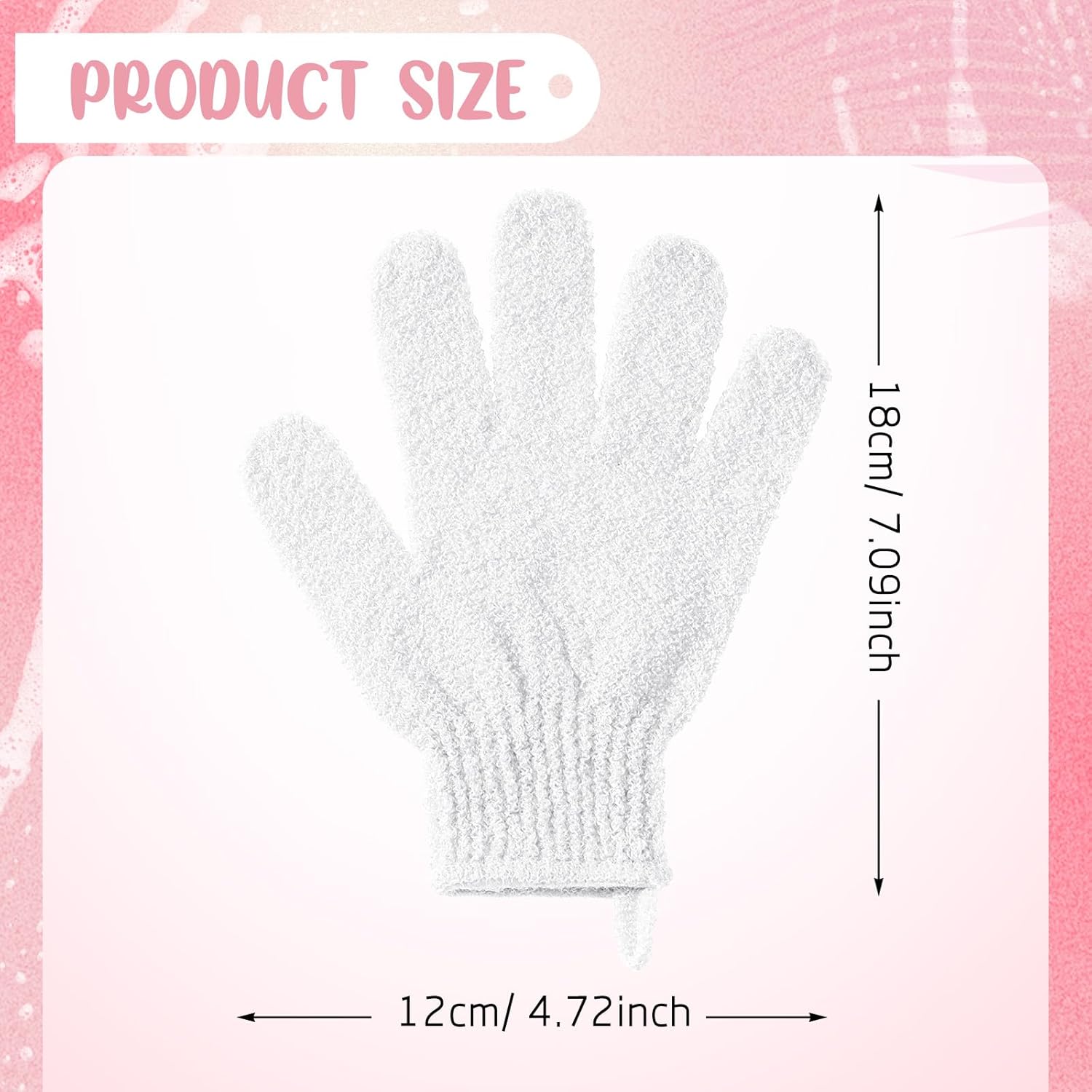 104 Pcs Exfoliating Glove Bulk Shower Gloves with Hanging Loop Exfoliating Body Scrubber Dead Skin Remover for Body Bath Beauty Spa Massage Scrubs Men Women Bathing(White)