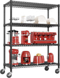 IZEUK Garage Shelving Wide Storage Shelves 4 Tier Metal Shelves 3200 LBS Heavy Duty Adjustable Utility Shelf Rack Black 23.6" D x 53.1" W x 73.6" H