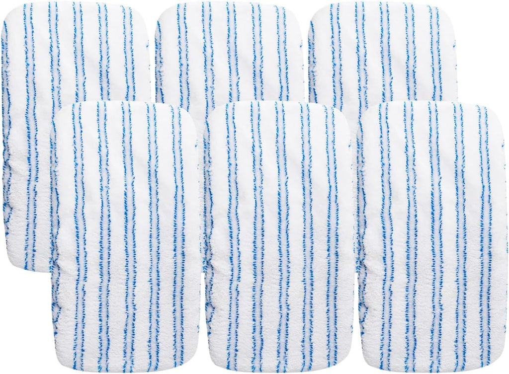 Matthew Microfiber Mop Refills Compatible with Hardwood Floor 'N More, Mop Head Replacement Reusable for Large Surface Compatible with ShMop and All 15 * 8” Flat Mops – 6Pcs Microfiber Mop Pads