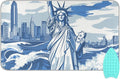 Ironing Mat Portable Ironing Pad Ironing Blanket for Table Top Heat Resistance Double-Side Using Travel Large 47.2 x 27.6 Inch Foldable Lightweight Statue Of Liberty New York Skyline Waves Bl