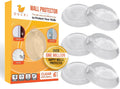 Ducki Door Stop Wall Protector | Self Adhesive Door Knob Wall Protectors from Door Knobs | Rubber Door Stoppers for Wall Damage & Noise | Durable, Shock Absorbent & Discreet | 6 Pack Clear Door Stops