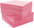 Disposable Dish Cloths Paper Towels, Domestic Cleaning Towels, Multipurpose Quick-Dry Rag Dish Cloths Heavy Duty Handy Wipes for Kitchen 75 Count 14.2"X15.7", Red