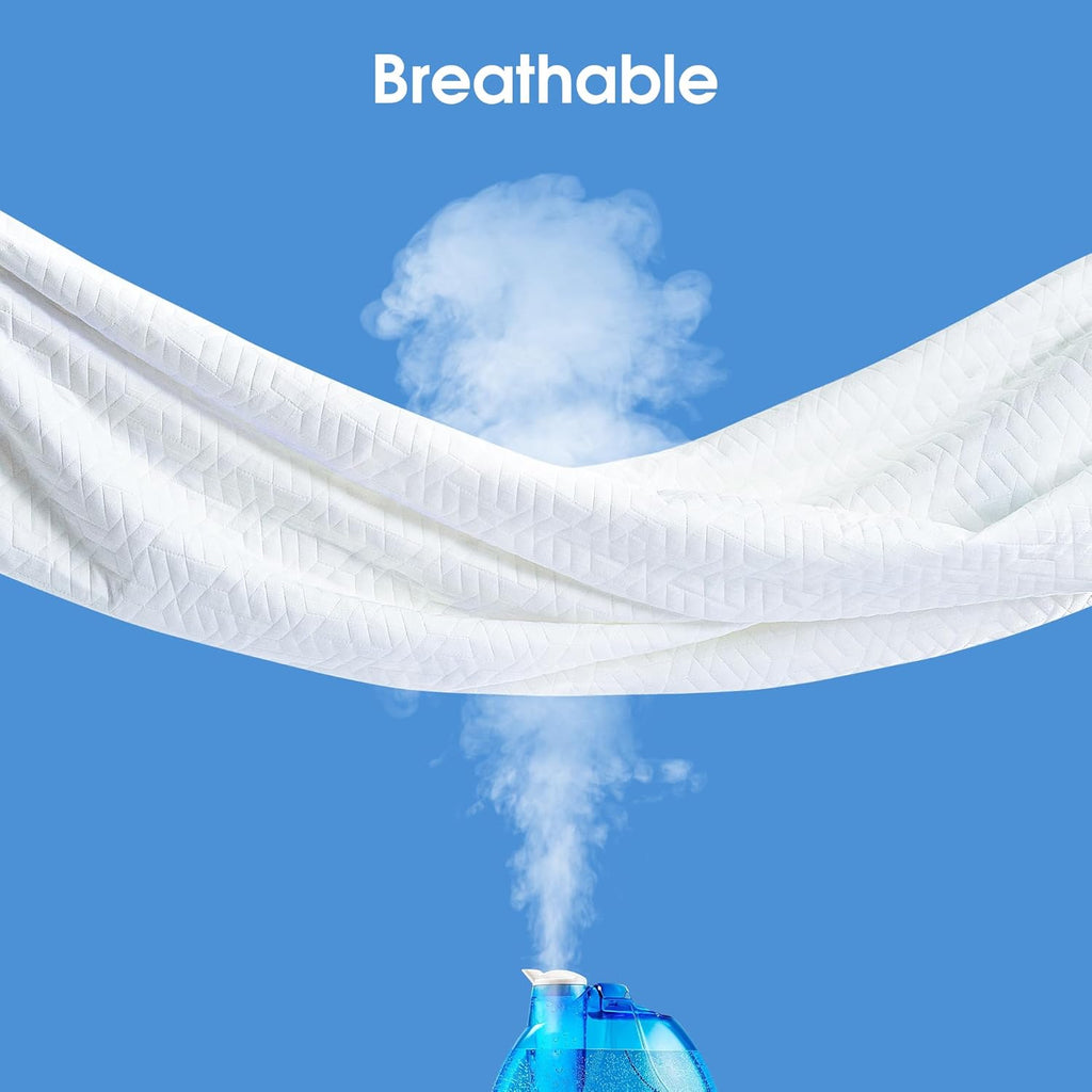 Hanherry 100% Waterproof Mattress Protector Queen Size, Mattress Cover 3D Air Fabric Cooling Mattress Pad Cover Smooth Soft Breathable Noiseless, 8''-21'' Deep Pocket