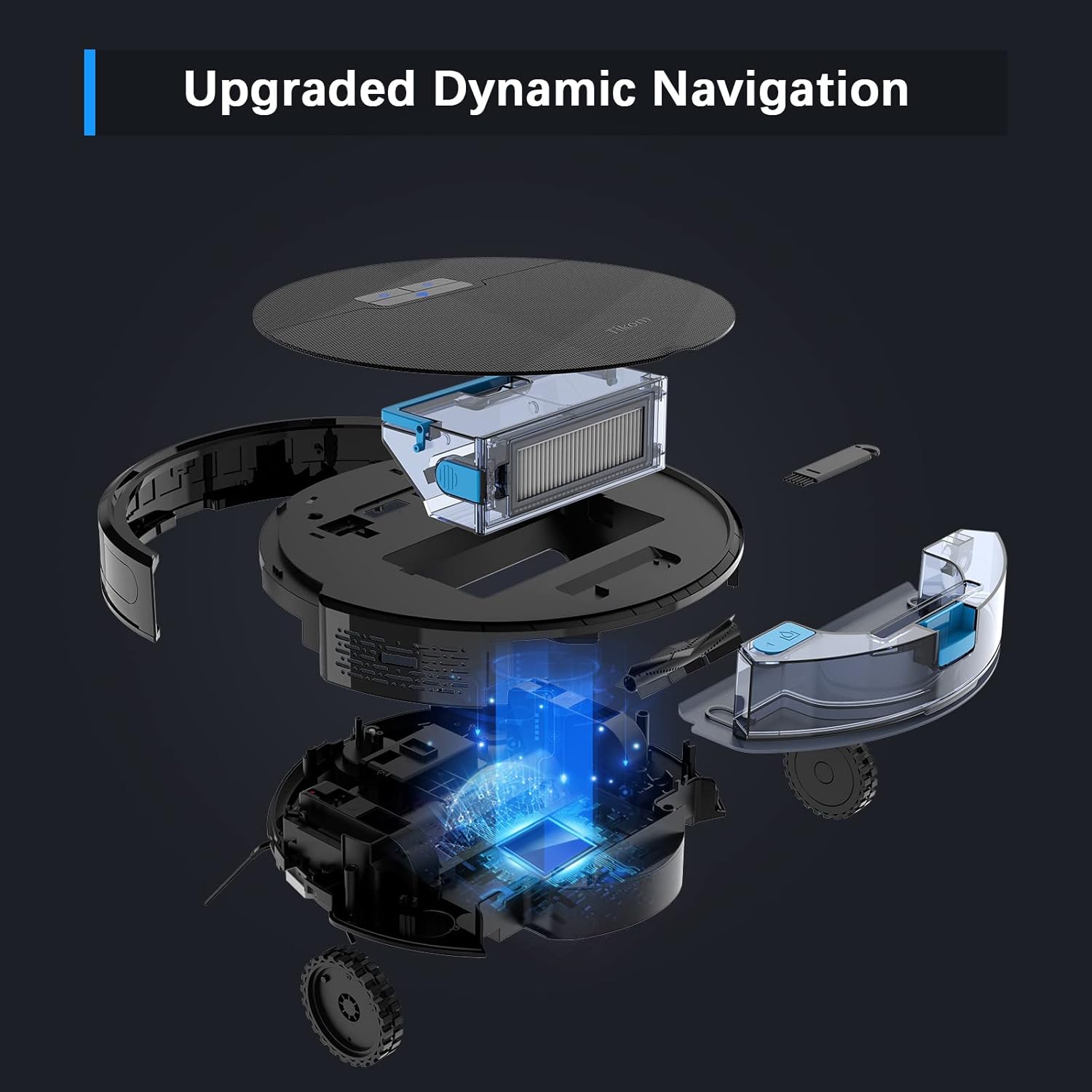 Tikom G8000 Pro Robot Vacuum and Mop Combo, 4500Pa Suction, 150Mins Max, Robotic Vacuum Cleaner with Self-Charging, Quiet, APP&Voice Control, Good for Carpet, Hard Floor, Black