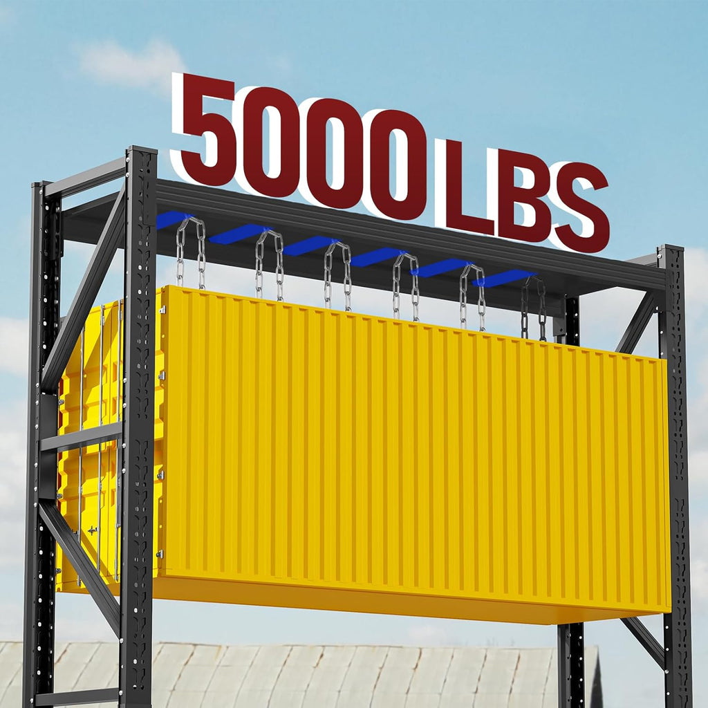 60" W Storage Shelves Heavy Duty, 4 Tier Metal Garage Shelving Units, 5000LBS Heavy Duty Adjustable Shelf, Garage Storage Rack, Industrial Shelving for Shop, Warehouse,60" W x 24" D x 79" H