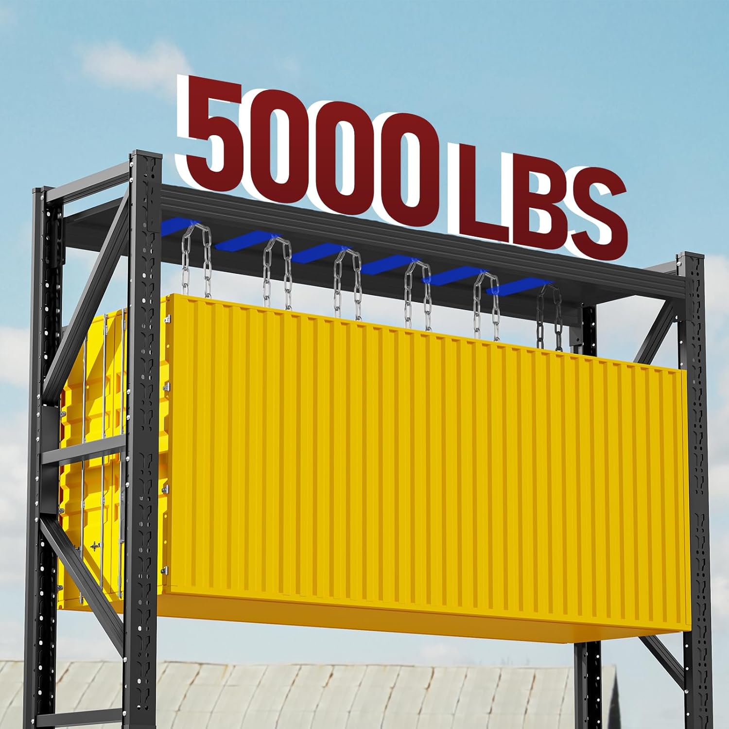 60" W Storage Shelves Heavy Duty, 4 Tier Metal Garage Shelving Units, 5000LBS Heavy Duty Adjustable Shelf, Garage Storage Rack, Industrial Shelving for Shop, Warehouse,60" W x 20" D x 79" H