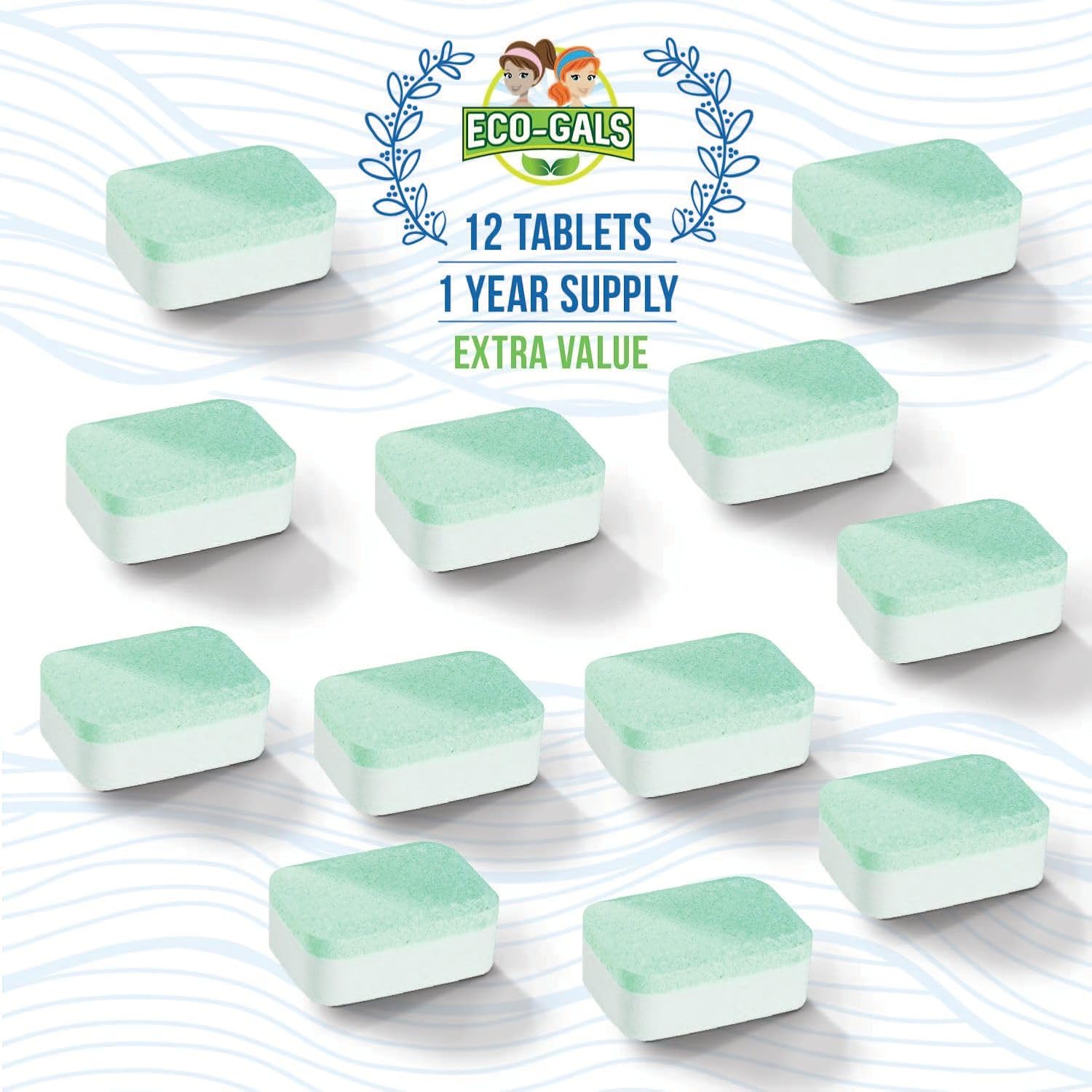 Eco Swirlz Washing Machine Cleaner with Bonus Eco Scrubz Dishwasher Cleaner Add On 36 Count Deep Cleaning Tablets