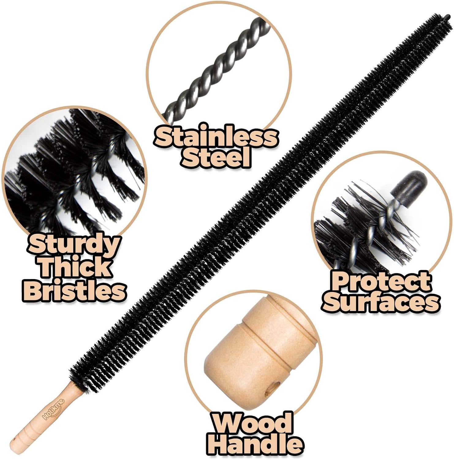 Holikme Dryer Vent Cleaner Kit 2 Pack - Household Cleaning Supplies,Long Flexible Refrigerator Coil Brush Radiator Brush,Dryer Lint Brush Vent Cleaner, Lint Remover, Removing Dust and Pet Hair