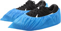 Hitituto Shoe Covers Disposable Non-slip for Indoors -200 Pieces (100 Pairs) Waterproof Premium CPE Booties Shoes Protectors Coverings, fits up to size 11 US Men and 13 US Women, Blue, Large